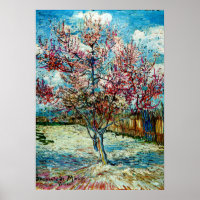 Van Gogh Peach Tree Thick Canvas Tote Bag