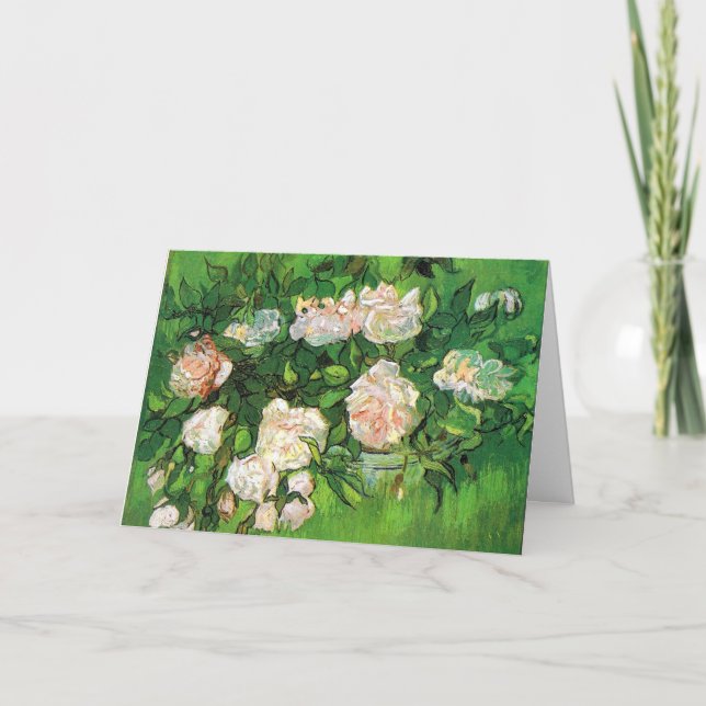 Van Gogh - Pink Roses Card (Front)
