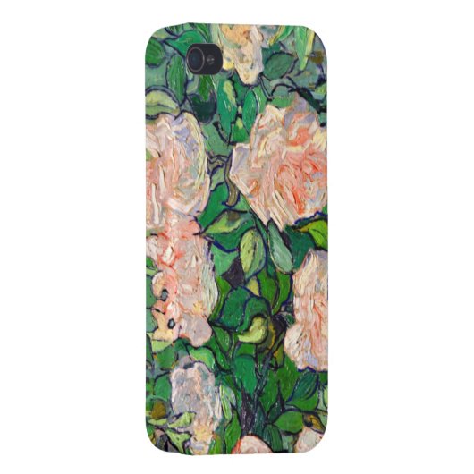 Van Gogh Pink Roses iPhone 4 Case (Back Right)