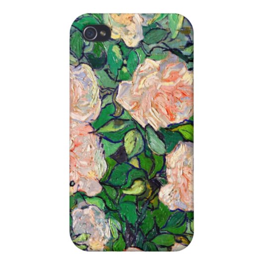 Van Gogh Pink Roses iPhone 4 iPhone Case (Back)