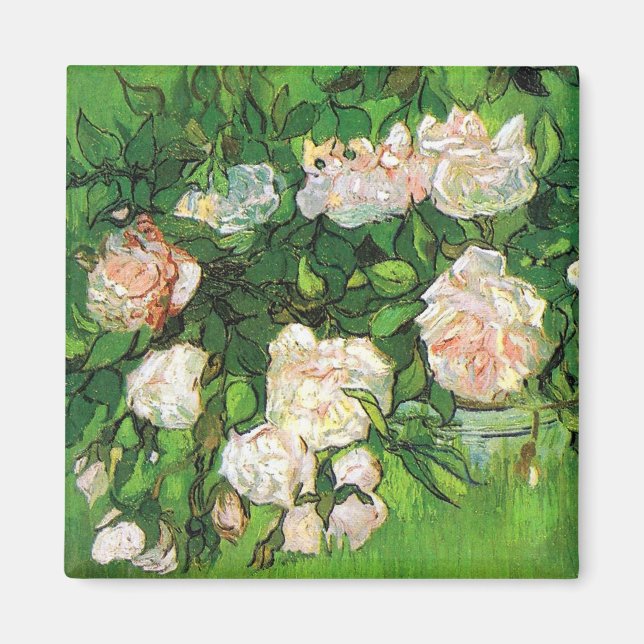 Van Gogh - Pink Roses Magnet (Front)