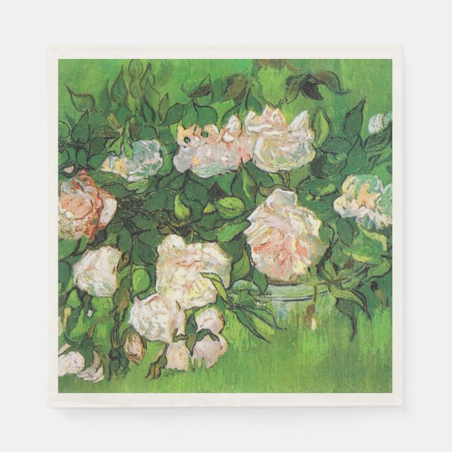 Van Gogh - Pink Roses Napkins (Front)