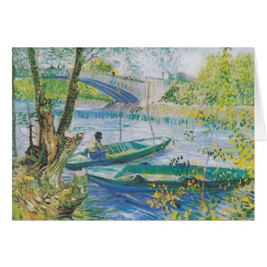 Van Gogh: Pont de Clichy (blank inside) Cards (Front Horizontal)