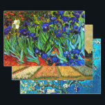 Van Gogh popular paintings, set of three Wrapping Paper Sheets<br><div class="desc">Flower Beds in Holland,  beloved painting by Vincent van Gogh,  Irises and Almond Blossoms wrapping paper sheets.</div>