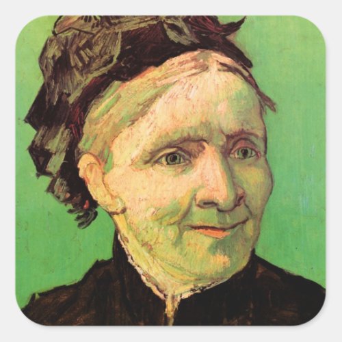 Van Gogh Portrait of Artists Mother Vintage Art Square Sticker