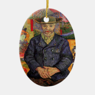 Van Gogh, Portrait of Père Tanguy, Vintage Art Ceramic Ornament