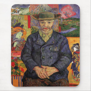 Van Gogh, Portrait of Père Tanguy, Vintage Art Mouse Pad