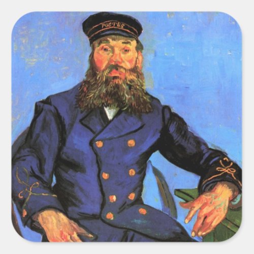 Van Gogh Portrait of the Postman Joseph Roulin Square Sticker