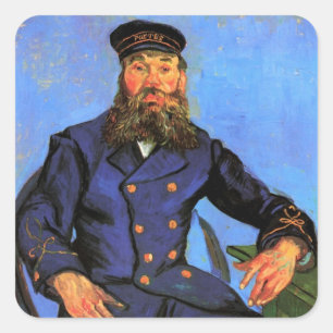 Van Gogh, Portrait of the Postman Joseph Roulin Square Sticker