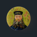 Van Gogh Postman. Portrait impressionism art Button<br><div class="desc">Van Gogh "The Postman (Joseph Roulin)" button. Impressionism art.</div>