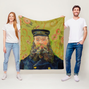 Van Gogh Postman. Portrait impressionism art Fleece Blanket