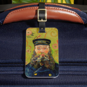Van Gogh Postman. Portrait impressionism art Luggage Tag