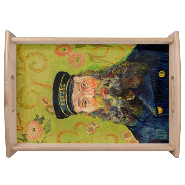 Van Gogh Postman. Portrait impressionism art Serving Tray (Front)