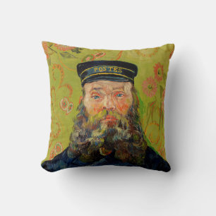 Van Gogh Postman. Portrait impressionism art Throw Pillow