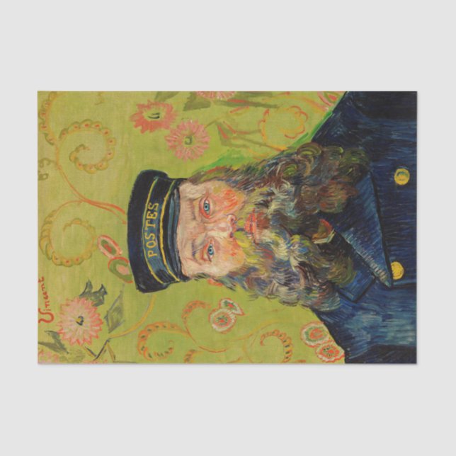 Van Gogh Postman. Portrait impressionism art Tissue Paper (Front)
