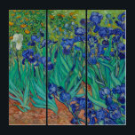 Van Gogh Purple Irises Floral Triptych<br><div class="desc">Vincent Van Gogh  (30 March 1853 – 29 July 1890) was an influential Dutch post-impressionist painter.  This artwork is called Irises.</div>