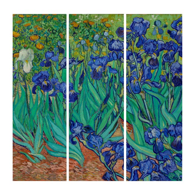 Van Gogh Purple Irises Floral Triptych (Front)