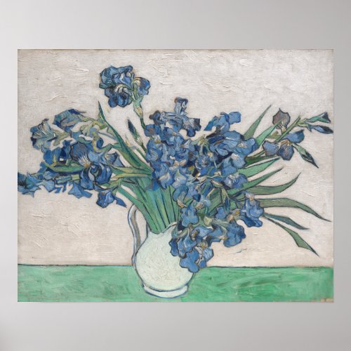 Van Gogh Purple Irises Vase Floral Painting Poster