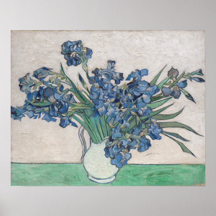 Van Gogh Purple Irises Vase Floral Painting Poster | Zazzle.com