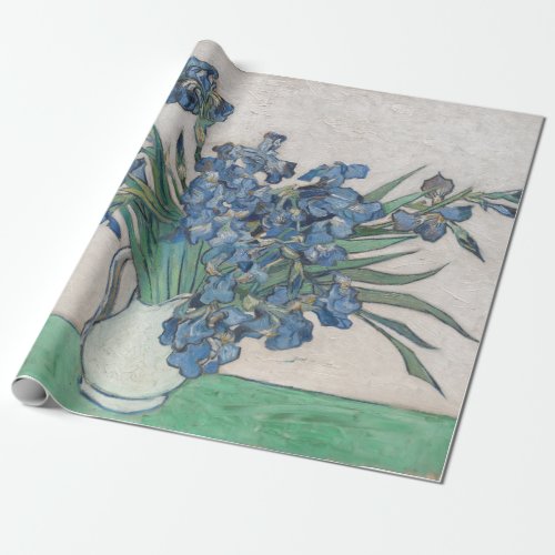 Van Gogh Purple Irises Vase Floral Painting Wrapping Paper