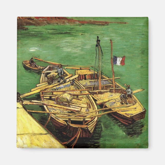 Van Gogh Quay with Men Unloading Sand Barges Magnet (Front)