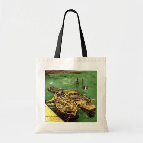 Van Gogh Quay with Men Unloading Sand Barges Tote Bag