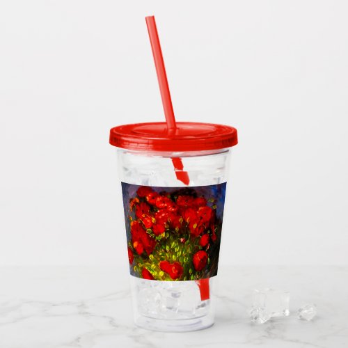 Van Gogh Red Poppies Acrylic Tumbler