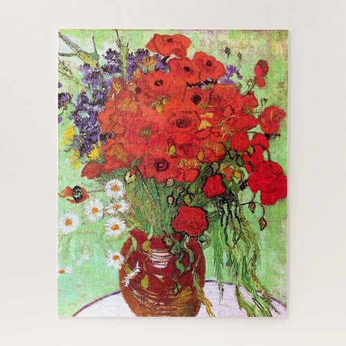 VAN GOGH RED POPPIES AND DAISES PAINTING JIGSAW PUZZLE