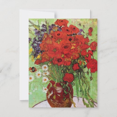 Van Gogh Red Poppies and Daisies Invitations