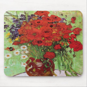 Van Gogh Red Poppies and Daisies Mouse Pad
