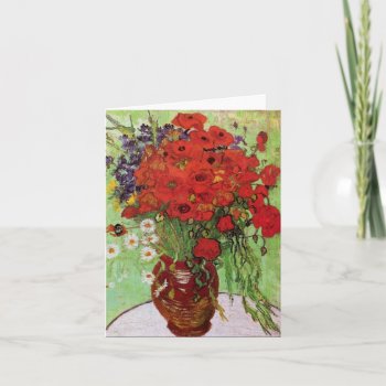 Van Gogh Red Poppies And Daisies Note Card by VintageSpot at Zazzle