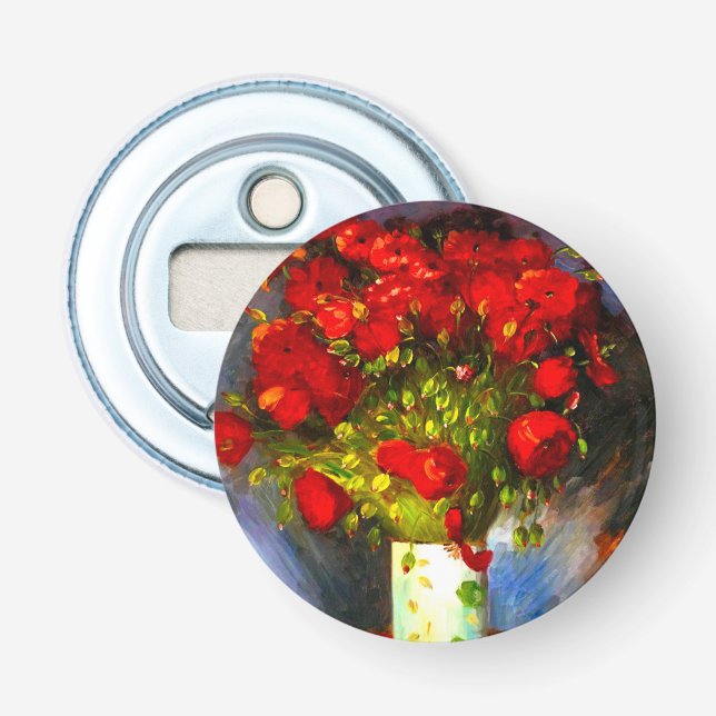 Van Gogh Red Poppies Bottle Opener (Front)
