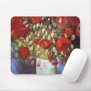 Van Gogh Red Poppies in Vase Mouse Pad