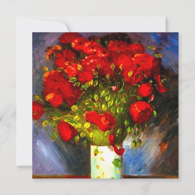 Van Gogh Red Poppies Invitation (Front)
