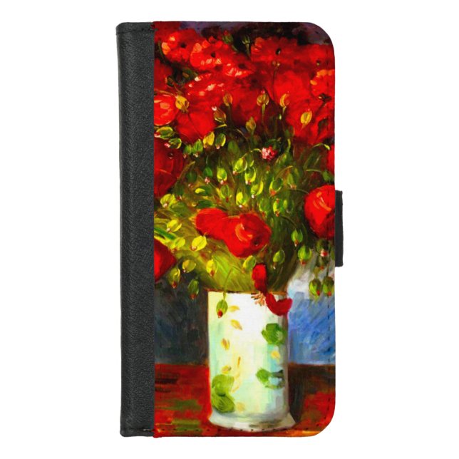 Van Gogh Red Poppies iPhone Wallet Case (Front)