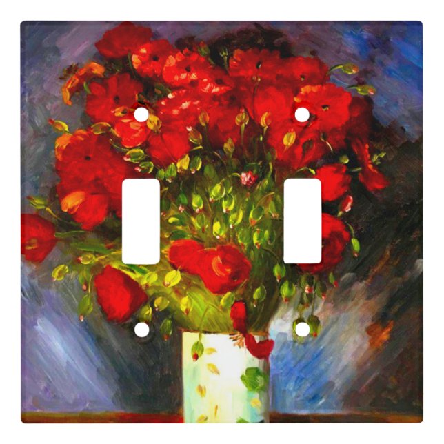 Van Gogh Red Poppies Light Switch Cover (Front)