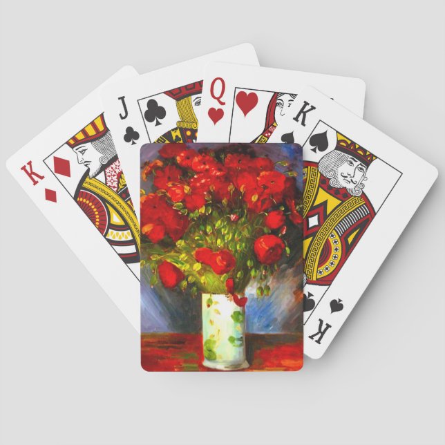 Van Gogh Red Poppies Poker Cards (Back)