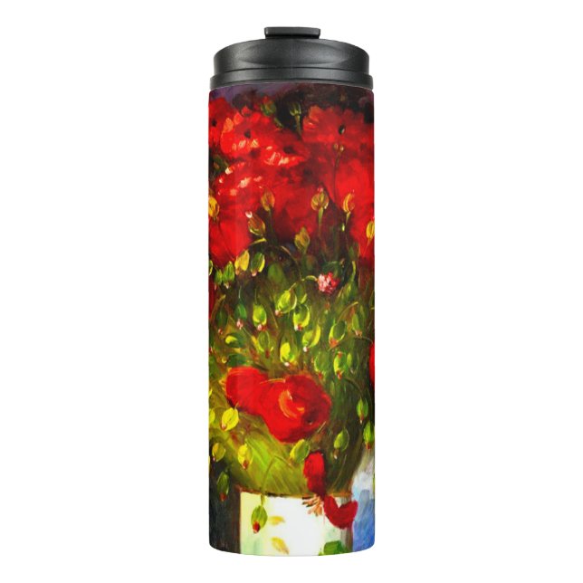 Van Gogh Red Poppies Thermal Tumbler (Front)