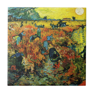 Van Gogh Red Vineyards at Arles Tile