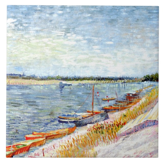 Van Gogh - River Landscape Ceramic Tile (Front)