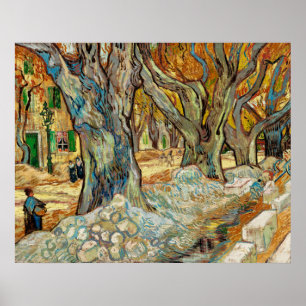 Van Gogh Road Menders Autumn Plane Trees Art Poster
