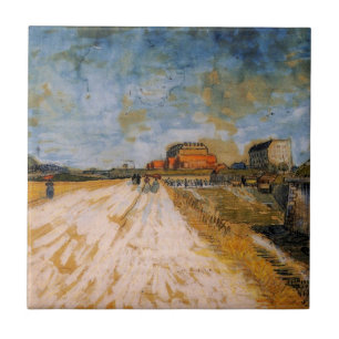 Van Gogh Road Running Beside the Paris Ramparts Ceramic Tile