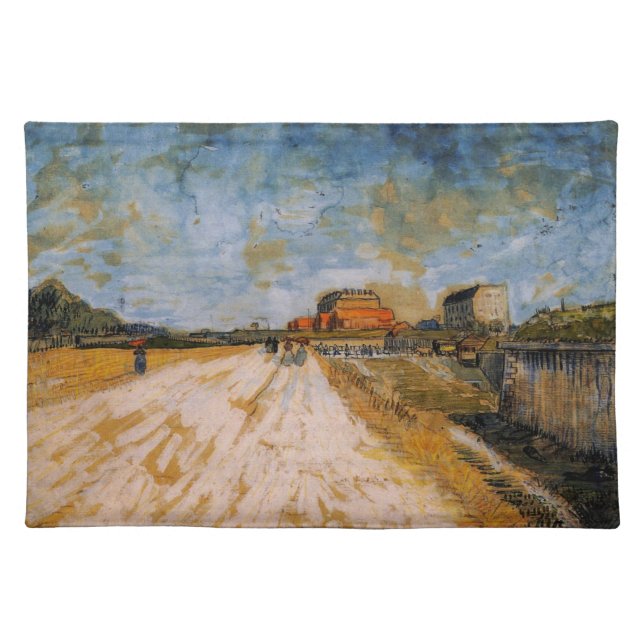 Van Gogh Road Running Beside the Paris Ramparts Cloth Placemat (Front)