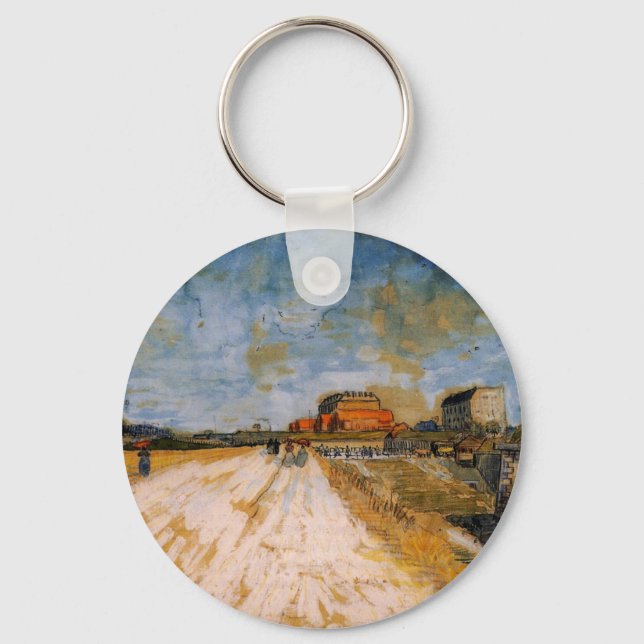 Van Gogh Road Running Beside the Paris Ramparts Keychain (Front)