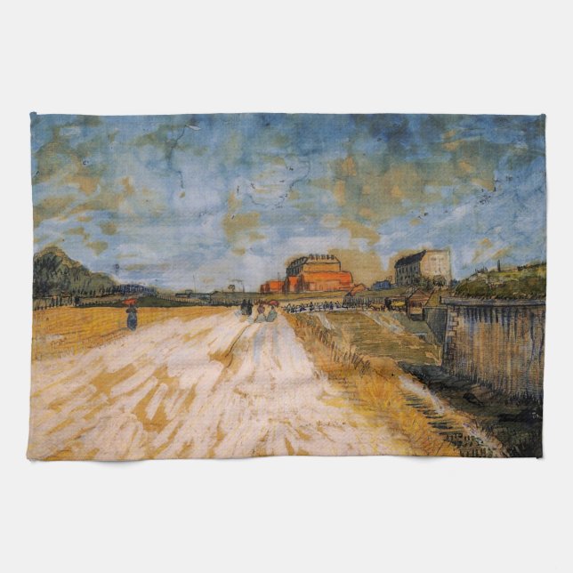 Van Gogh Road Running Beside the Paris Ramparts Kitchen Towel (Horizontal)