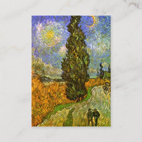 Van Gogh Road with Cypress and Star Business Card