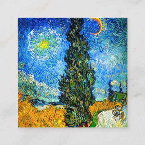 Van Gogh Road with Cypress and Star Enclosure Card