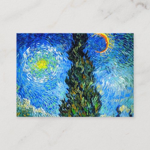 Van Gogh Road with Cypress and Star Enclosure Card