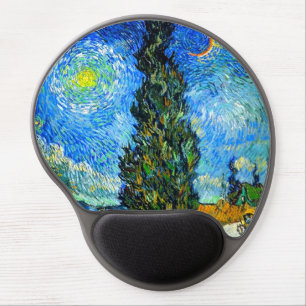 Van Gogh Road with Cypress and Star Gel Mouse Pad