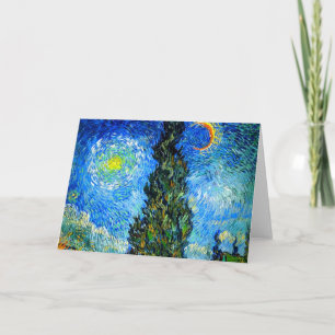 Van Gogh Road with Cypress and Star Invitation